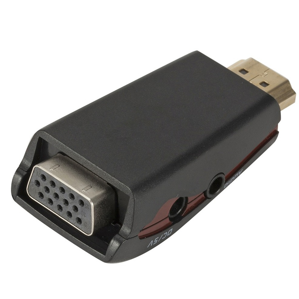 Hdmi-Compatibel Male Naar Vga Vrouwelijke Converter 3.5Mm Audio Kabel Adapter 1080P Hd Video-uitgang Voor Pc laptop Tv Monitor Projector