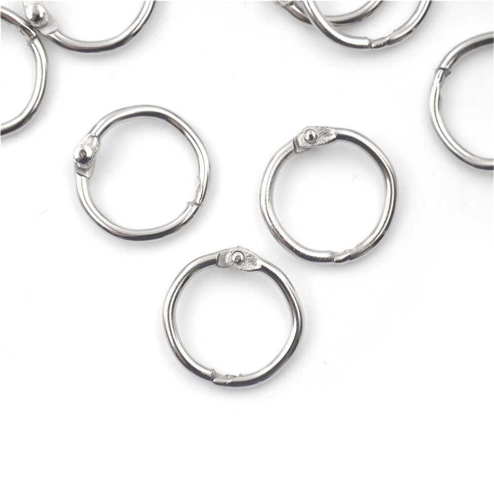 50 st/påse häftbok pärm 20mm ytterdiameter lös blad ring nyckelring låsring