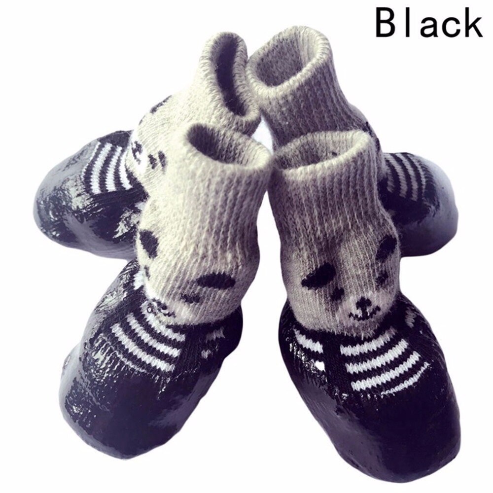 4 stks/set SML Size Katoen Rubber Hond Schoenen Waterdicht antislip Hond Regen Snowboots Sokken schoeisel Voor Puppy Kleine Katten Honden
