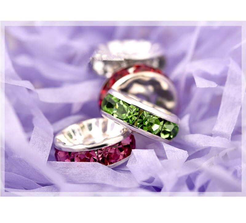 Nowy 50 sztuk 8mm czeskie Crystai Rhinestone szklane okrągłe koraliki dystansowe luzem koraliki do tworzenia biżuterii DIY bransoletka naszyjnik