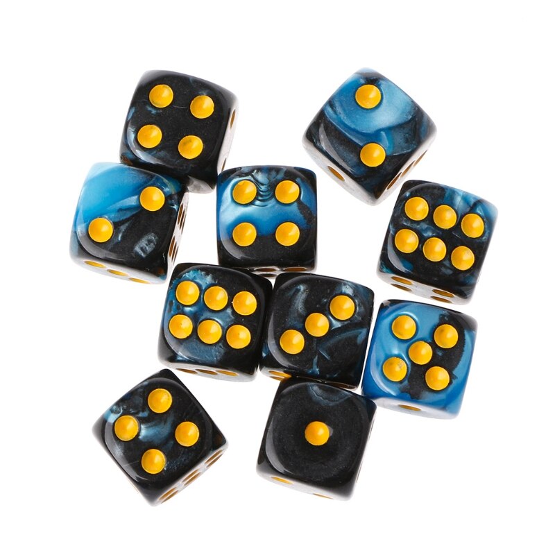 10 stücke Sechs Seitige 12mm Transparent Cube Runde Ecke Tragbare Tisch Spielen Spiele: 6