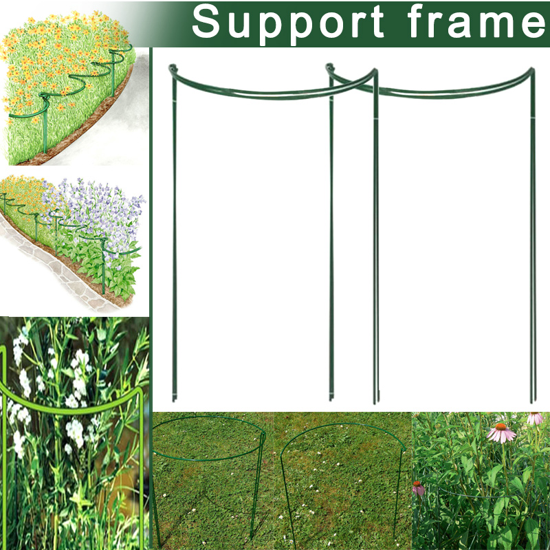Piquets de Support pour plantes florales, cadre métallique Semi-circulaire pour jardin, 2 pièces, à domicile