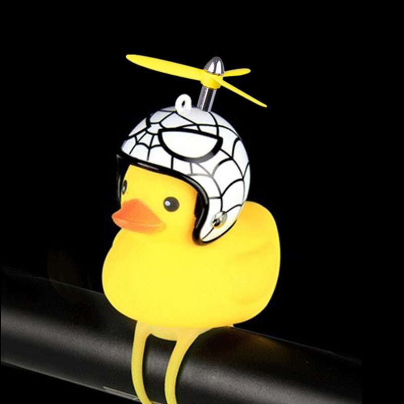 Funy Animal Bicycle Light Cartoon Little Yellow Duck Helmet Head Light Shining Duck Bicycle Bells Handlebar Bicycle Accessories: I