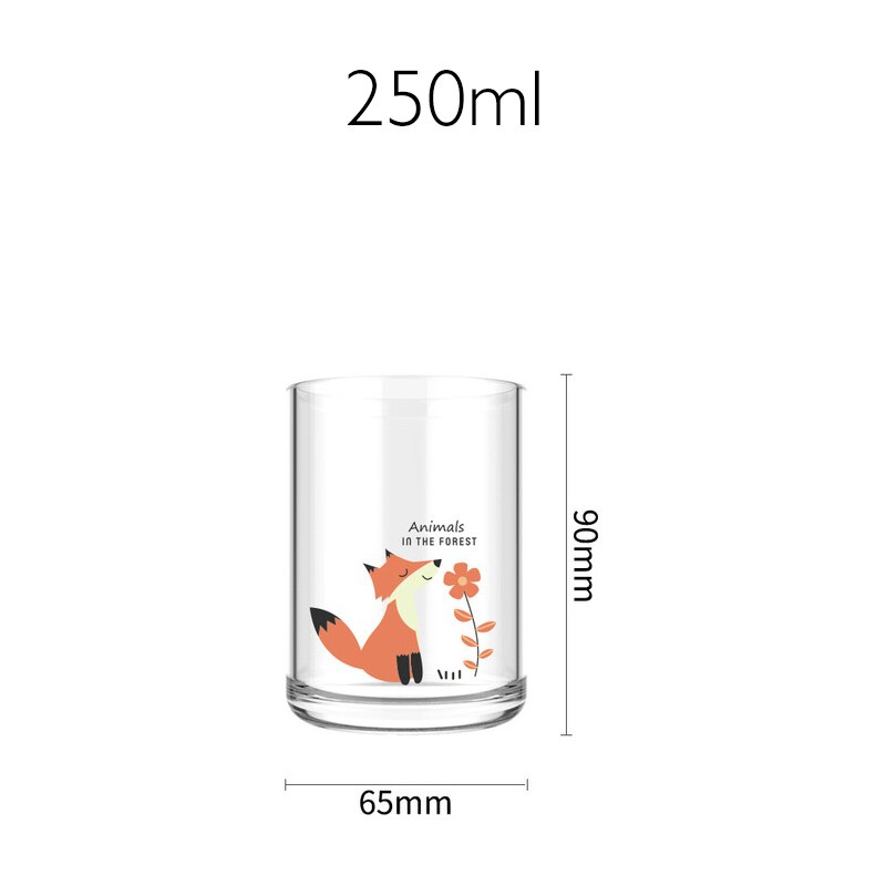 Cute Fox Coffee Mugs Breakfast Animal Milk Juice Tea Heat Resistant With Handle Cup Transparent Thickening Home: FOX 250ml