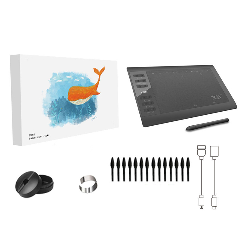 10 Inch tableta grafica graphic tablet drawing tablet 12 Express-Keys with 8192 Levels Battery-Free Stylus Holder: A