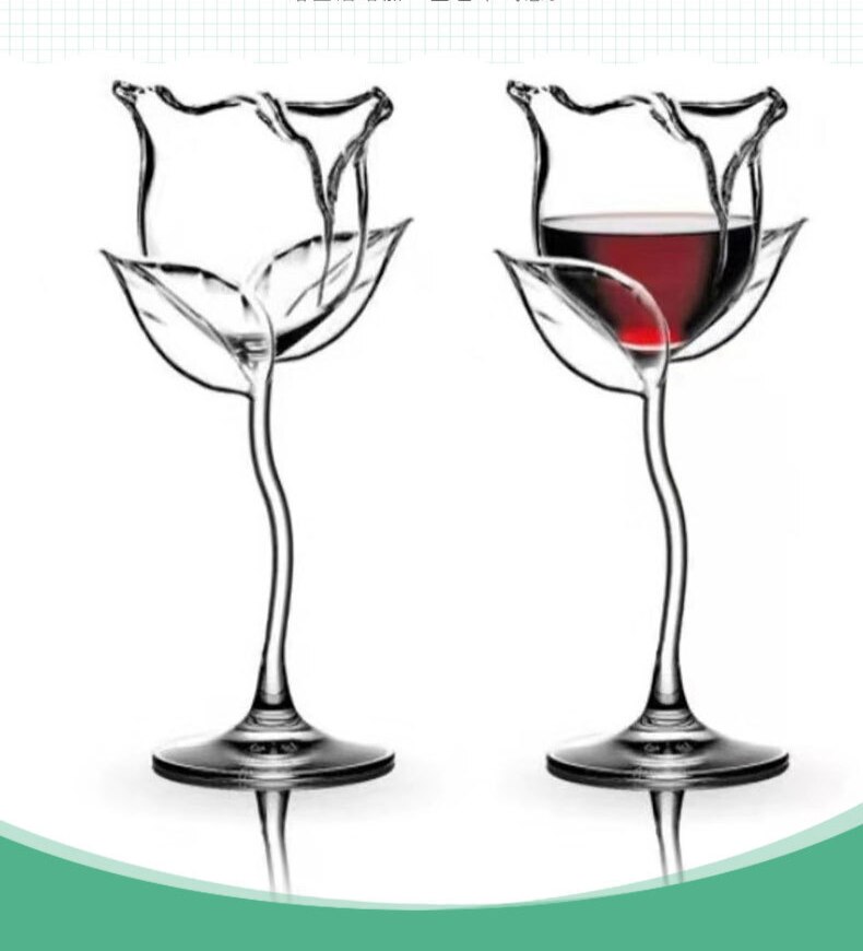 Cocktail glass 50-100ml rose flower shape fancy red wine glass goblet wine glass party wine set