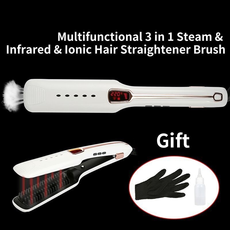 Hair Care Ultrasonic Infrared Hair Steam Straightener Cold Flat Iron Hair Treament Styler Therapy Hair Care Tools