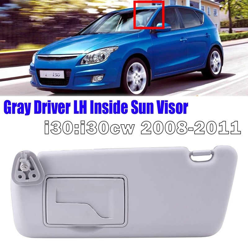Car Sun Visor Inside Left Gray for Hyundai I30 I30CW 852012L020TX 85201-2L020TX: Default Title