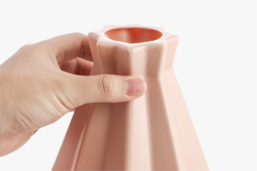 Blomma vas dekoration hem plast vas vit imitation keramisk blomkruka korg nordiska dekoration vaser för blommor