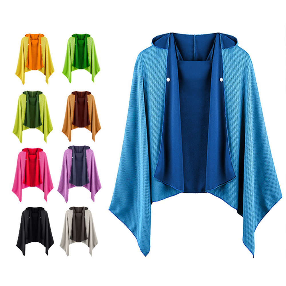 Kühlender Kapuzenumhang, Super saugfähiger, übergroßer Kapuzenhandtuch-Wickel, 4-in-1 für Schwimmen, Strand, Schwimmbad, Reisen