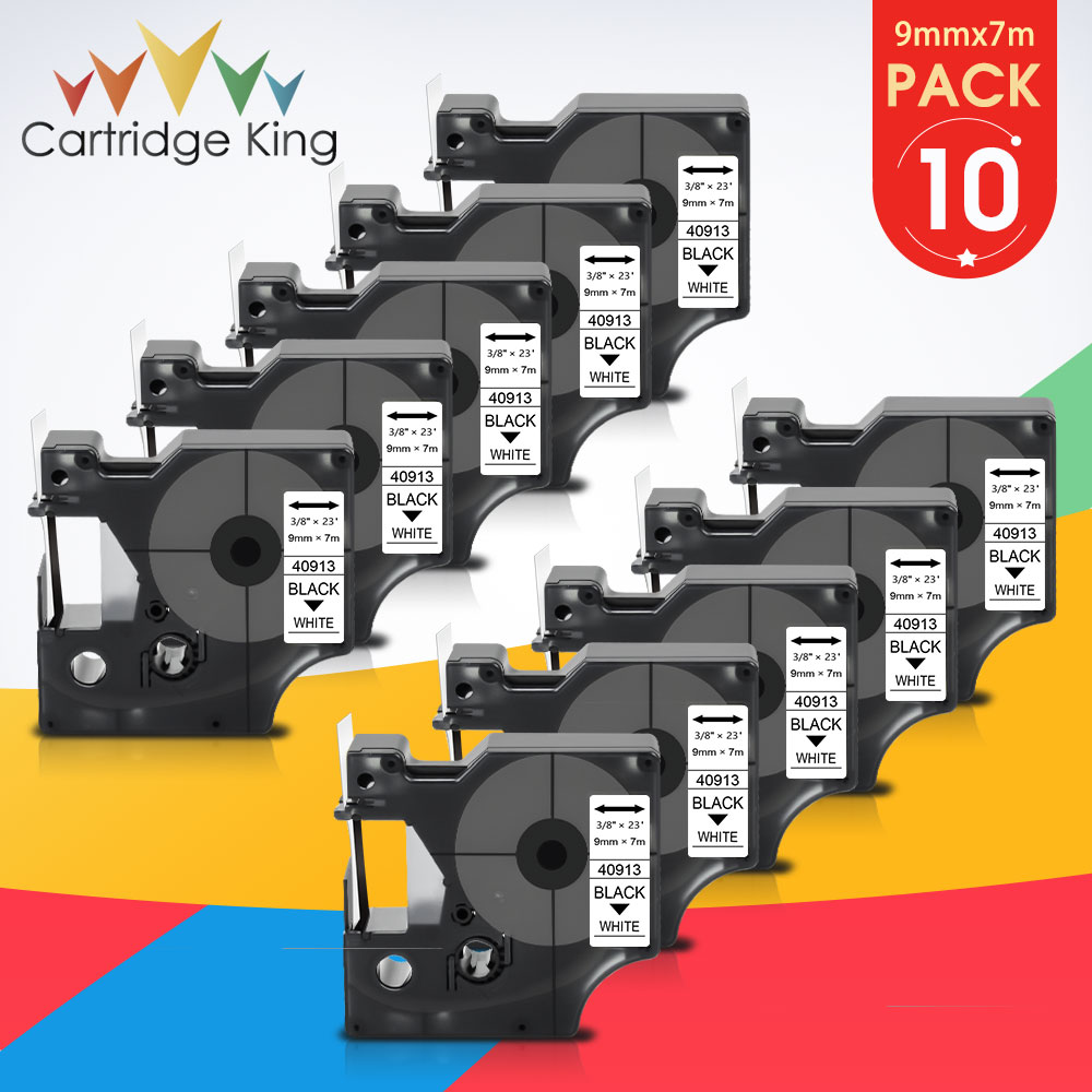 10PK 40913 9mm taśma z etykietami dla D1 DYMO 40913 czarny na białym kompatybilny z DYMO LabelPoint Label Manager 160 280 420P drukarka do etykiet