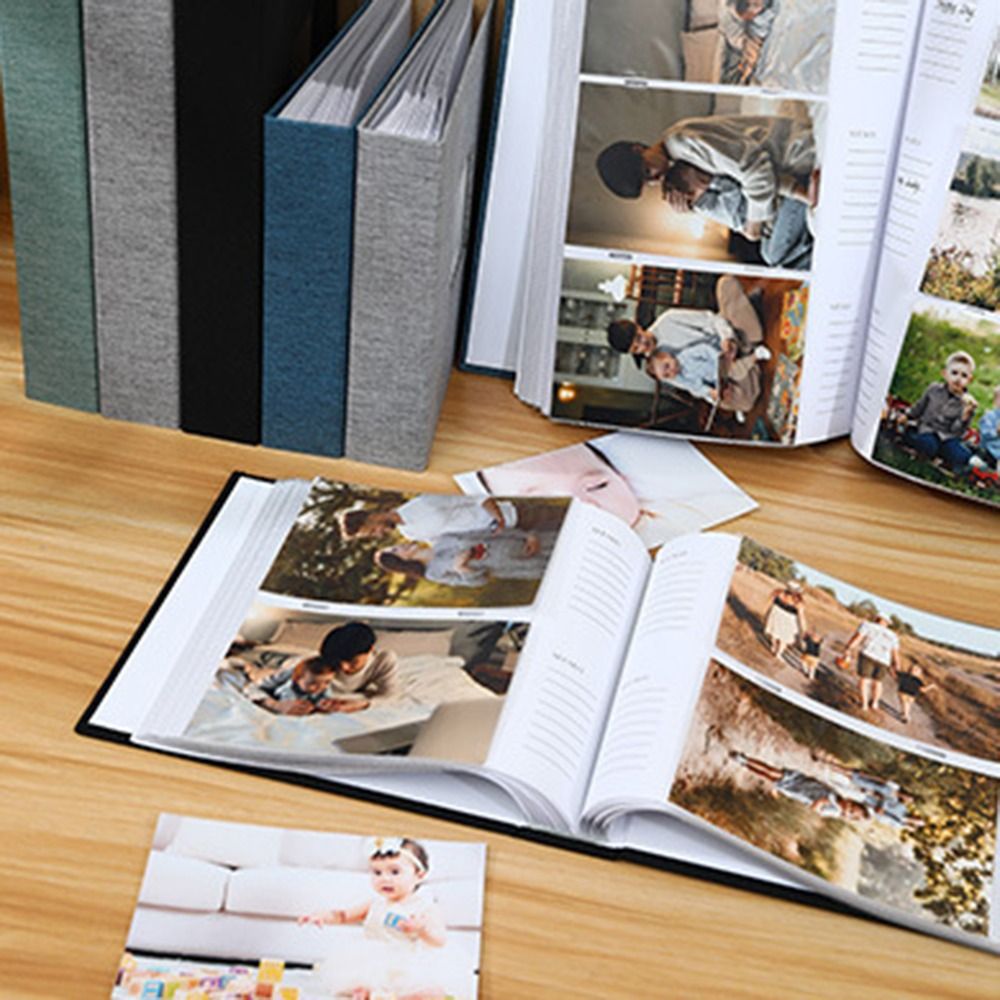 6in Linen Cover Photo Album 200/300Pics Interleaf Type Large Scrapbook Album Picture Collection 100 Pages Memory Book