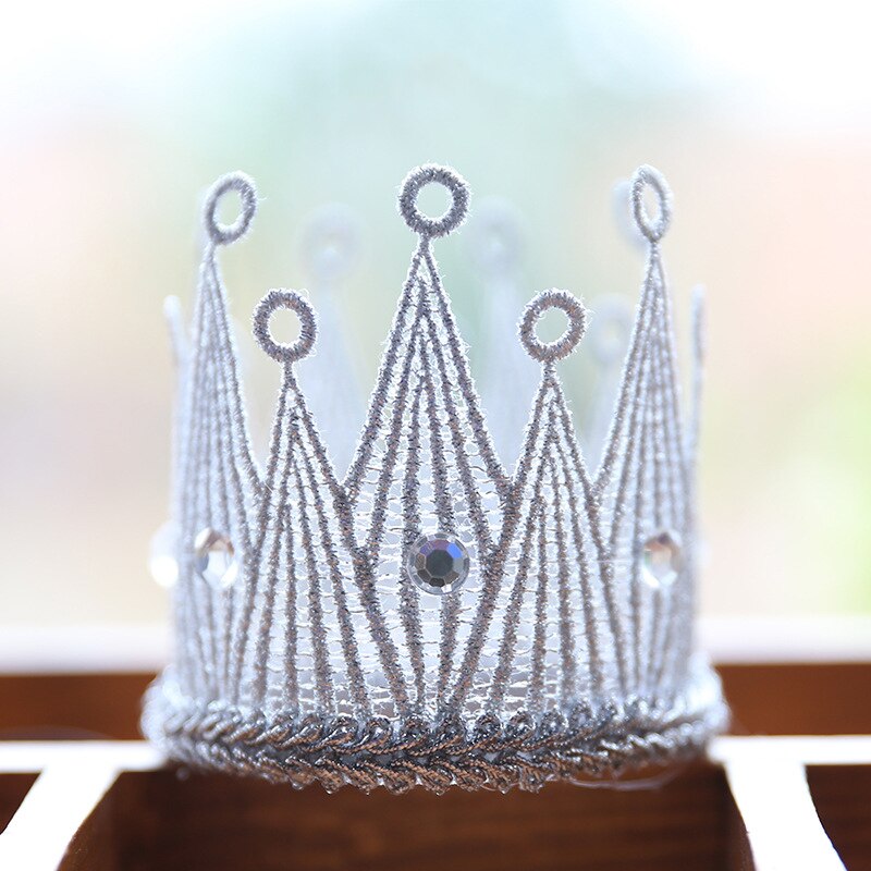 BalleenShiny Baby Crown Hoofdband Pasgeboren Bandeau Mooie Verjaardagsfeestje Haar Decoratie Kids Prinses Foto Prop Kind Haarband: Zilver