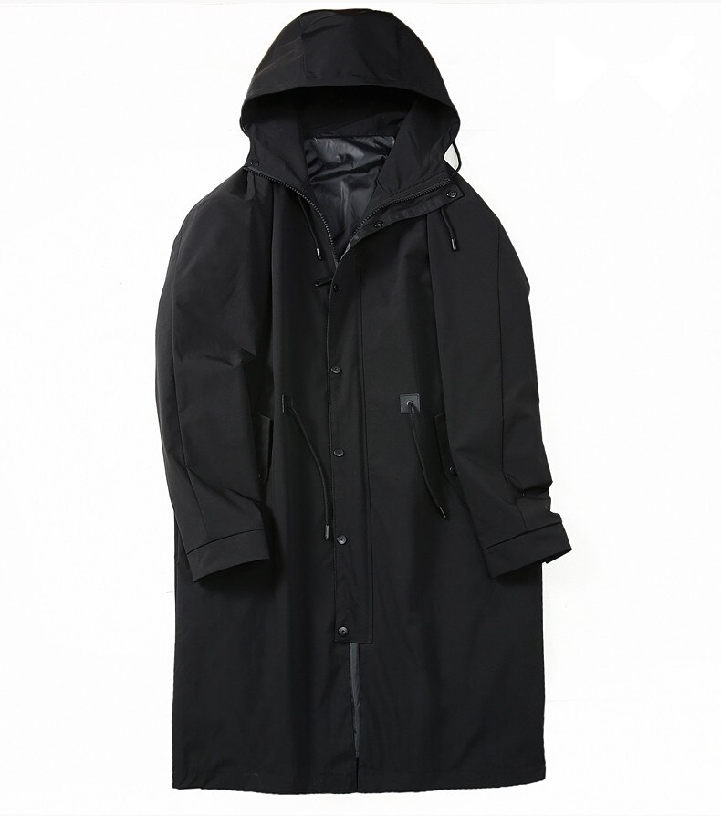 2022 Voorjaar Aankomst Lange Stijl Jas Heren Casual Trenchcoat, Casual Hoooded Jassen Mannen, size XL-8XL