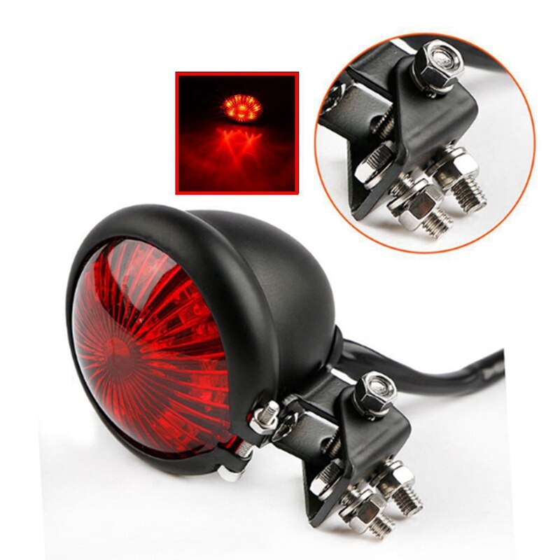 Rojo 12V Led NEGRO ajustable Cafe Racer estilo para cola luz motocicletas motocicleta freno trasero lámpara Luz de cola para Choppe