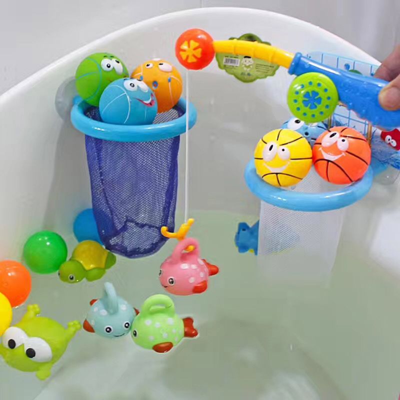 4 Stks/set Babybadje Speelgoed Kinderen Plastic Water Vissen Speelgoed Knijpen Water Spray Haak 63HE