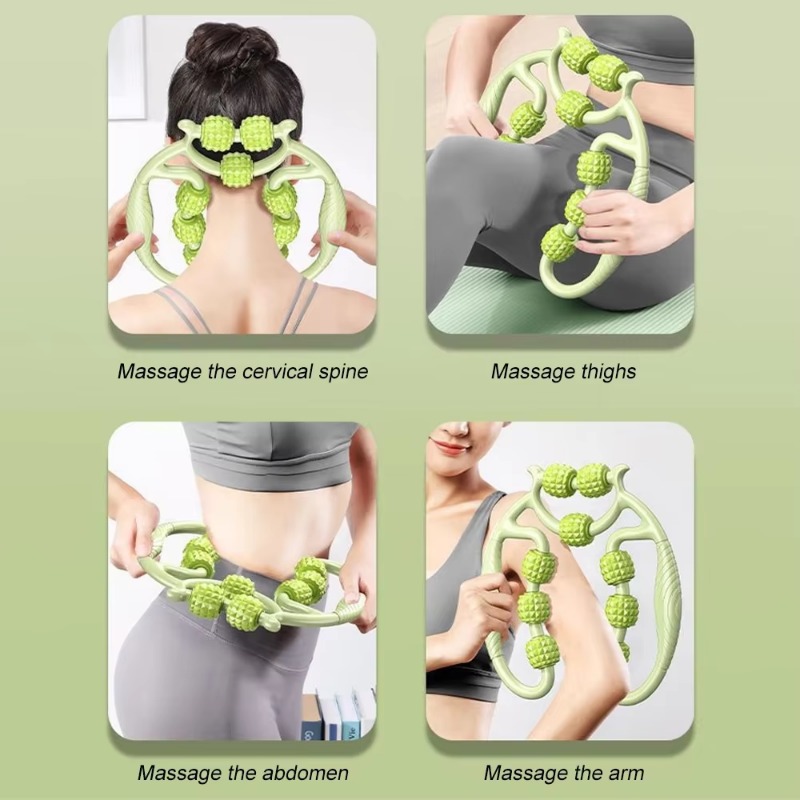 1 Stuks 9-Wiel Fascia Spier Roller, Cellulite Roller, Massage Roller voor Verlichten Spierpijn Dij, kuit, Arm Verminderen Cellulitis