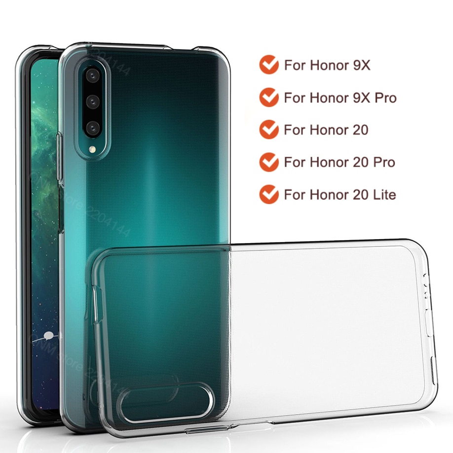 Fall Für Huawei Honor 8X 9X 20 Pro TPU Silicon Klar Ausgestattet Bumper Soft Case Ehre 20 10 9 Lite transparent Zurück Abdeckung