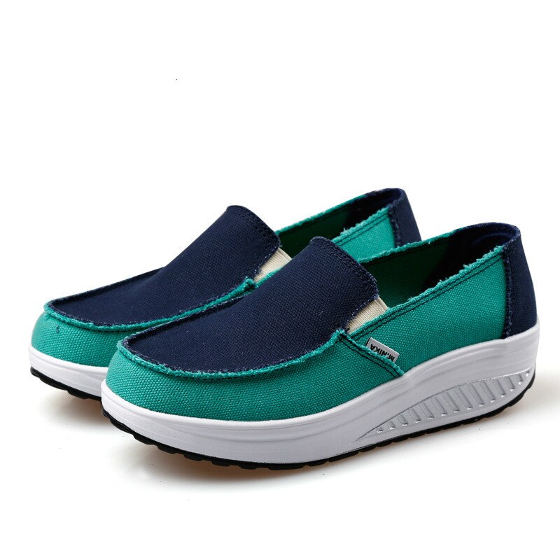 Swyivy skrånende hæl toning sko sport platform sneakers slip on wedge sko slankende kvindelige efterårs sneakers tabe sig: Sort / 40