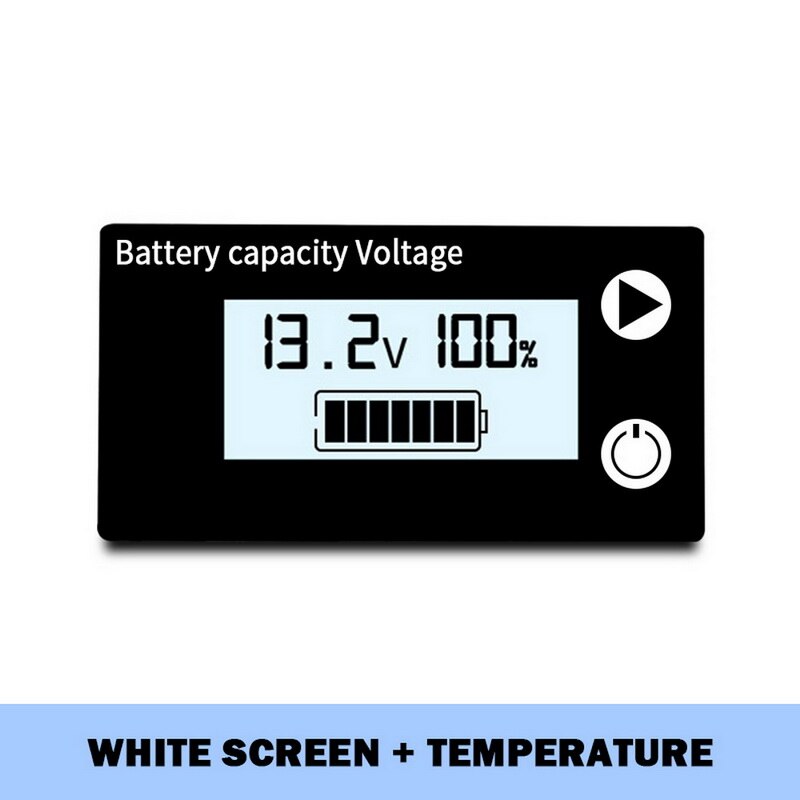 Lcd batterikapacitet monitor indikator spændingsmåler blysyre lithium lifepo 4 bil motorcykel voltmeter spændingsmåler  dc 8v-100v: C