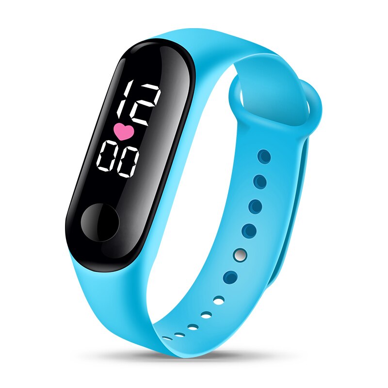 Sport Led Digitaal Horloge Vrouwen Mannen Siliconen Waterdichte Vrouwen Horloge Rechthoek Elektronische Horloge Klok Reloj Mujer: Sky Blue