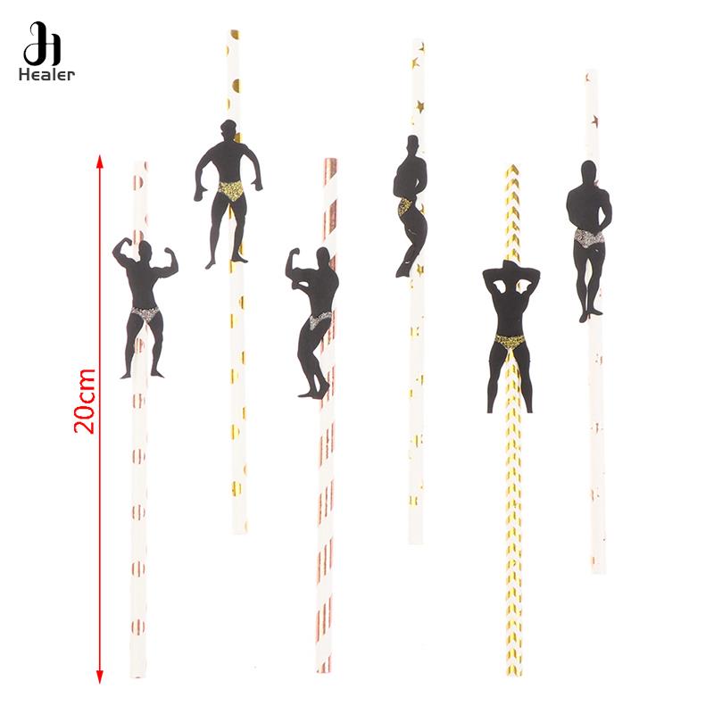 6Pcs Stripper Tanzen Männer Strohhalme Bachelorette Party Dekorationen Strohhalme Mexikanische Fiesta Party Trinken Favors Erwachsene Partei Liefert