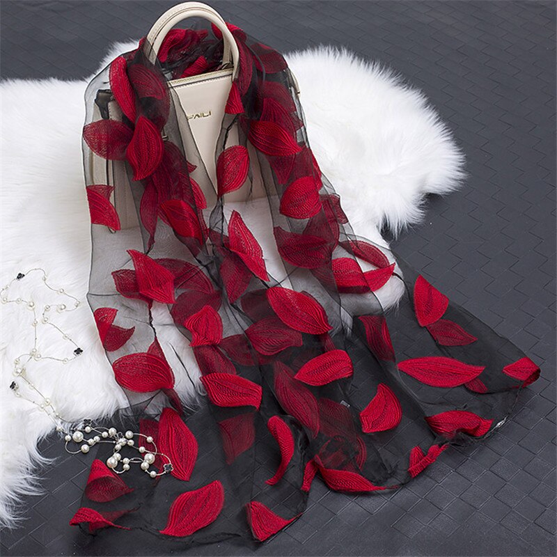 die Seide schal frauen sommer brise leichte schier schals und wickelt bandana Strand Organza Blick spitze hohl schals fo damen