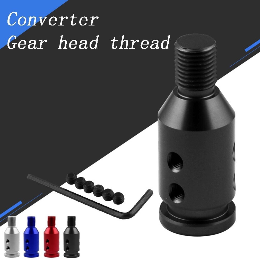 Black Universal Aluminum Shift Knob Adapter For Non Threaded Shifters Lever Car Shifter Adapter Thread Converter Auto Parts