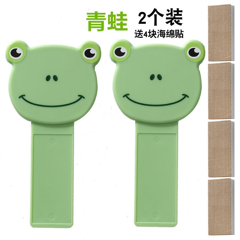 2Pc Cartoon Draagbare Nordic Transparante Wc-bril Lifter Wc Lifting Apparaat Raak Wc-deksel Handvat Wc Accessoires: frog 2pcs