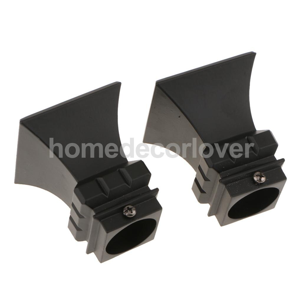 2Pcs Window Curtain Rod Drapery Pole Finals Decorative Heads Cap 28mm Inner Diameter: Square Tower Black 