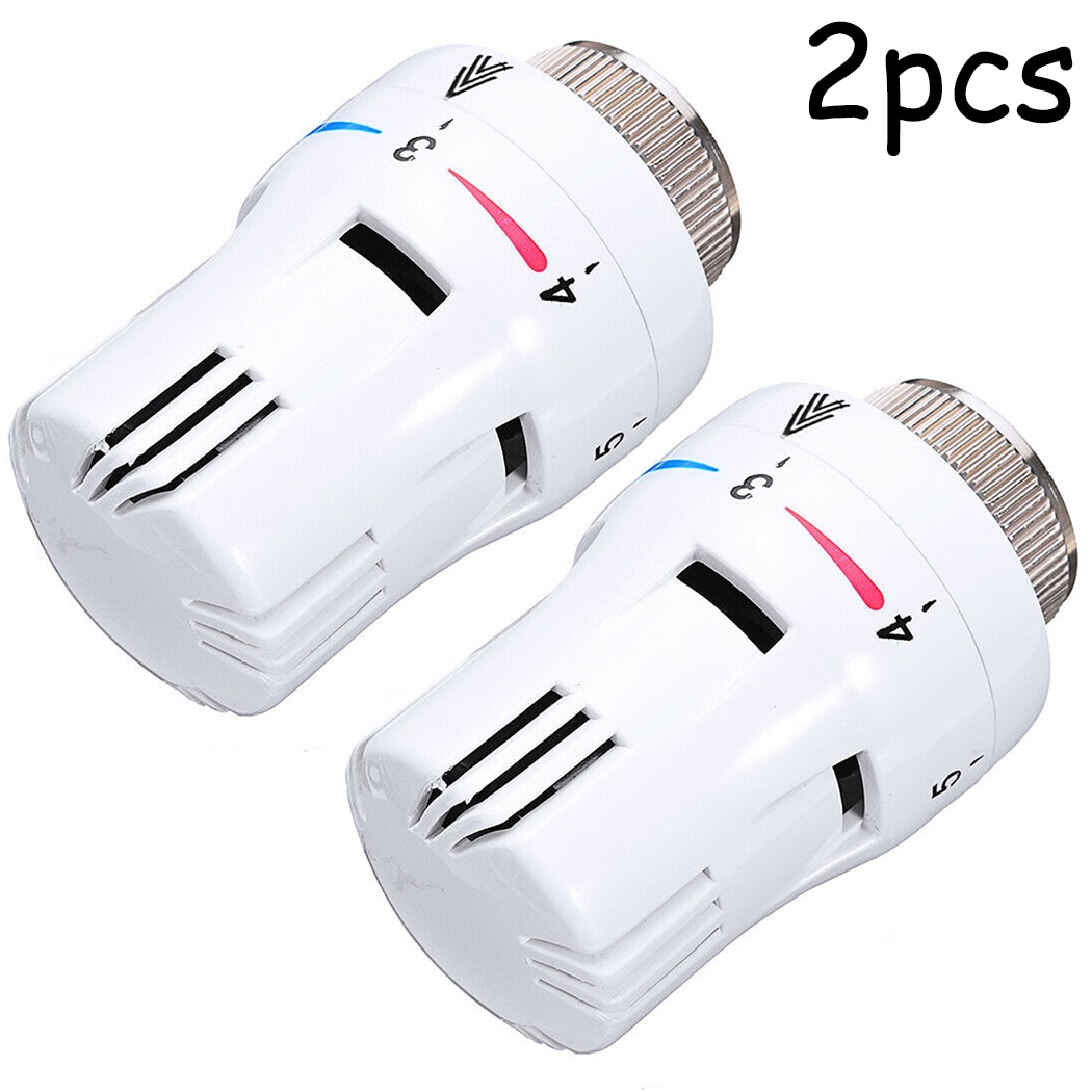 230V Thermostatic Radiator Valve Pneumatic Temperature Heater Control Valve Remote Controller Radiator Head For Heating System: 2pcs