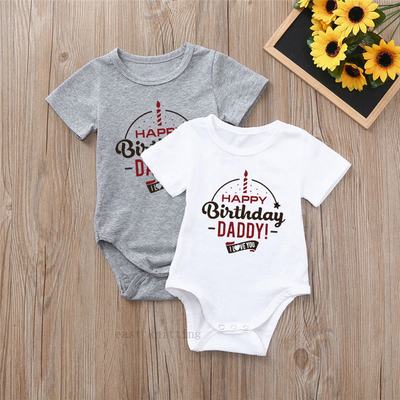 Gelukkige Verjaardag Daddy Baby Onesie Grappige Grafische Gedrukt Body Baby Groeien Voor Baby Peuter Jongens Meisjes