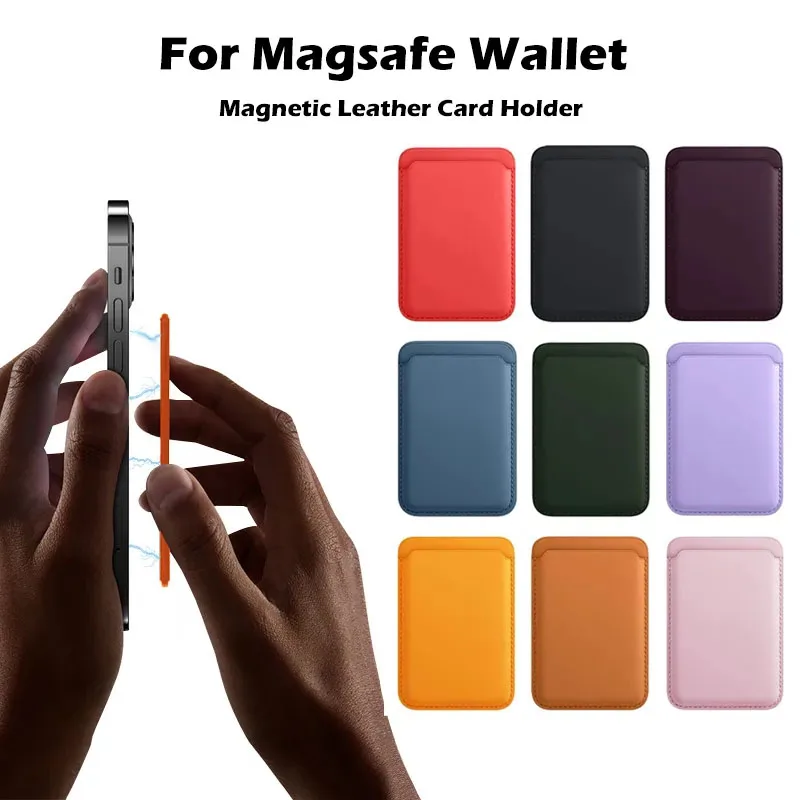 Mobilskal vanuoxin för iphone max mini serise magnetisk läder korthållare plånbok för apple magsafe fodral tillbehör mobilskal