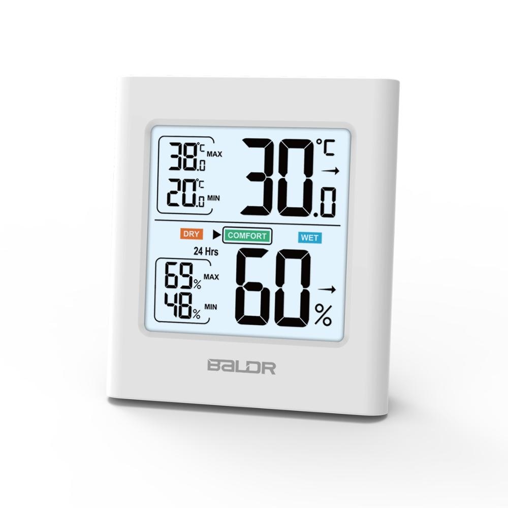 Baldr Multifunctionele Thermometer Hygrometer Automatische Elektronische Temperatuur Vochtigheid Monitor Met Smart Backlight