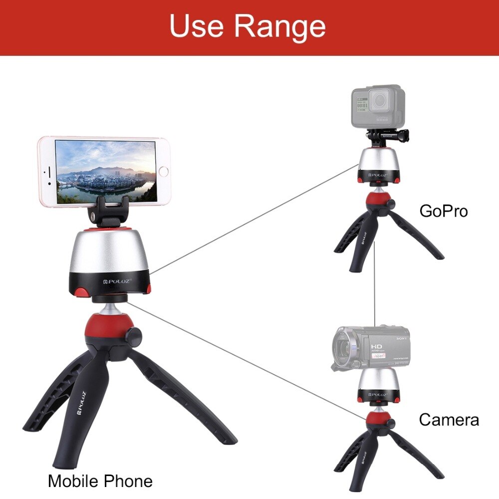 PULUZ Elektronische Stativ 360 Grad Rotierenden Panorama Stativ Kopf w/h Fernbedienung Für GoPro Iphone Smartphone DSLR Kameras
