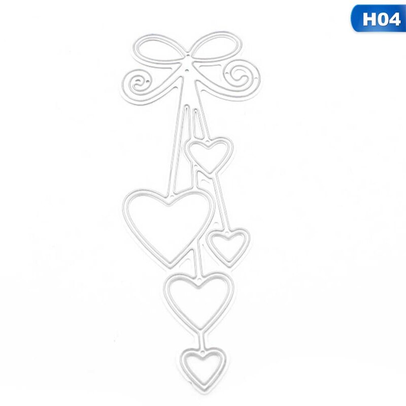 Corazón amor corazón pajarita Metal troqueles de corte para DIY álbum de recortes papel manualidades decorativas para tarjetas en relieve troquelado: 04