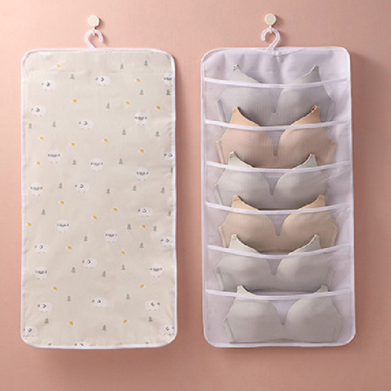 Underwear Hanging Storage Organizer Underwear Collection Grid Bedroom Wall Hanging Wardrobe Storage Bag Socks Closet Organizers: 01