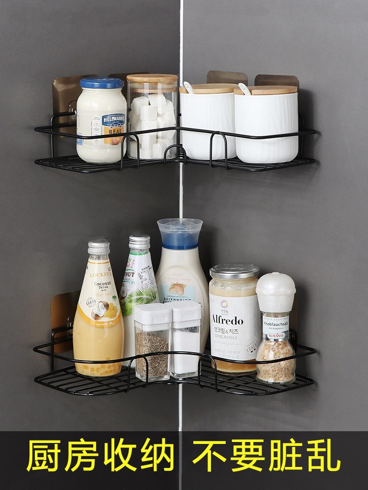 Hole Free Corner Shelf Toilet Rack Dormitory Storage Artifact Toilet Supplies Large Bathroom Tripod