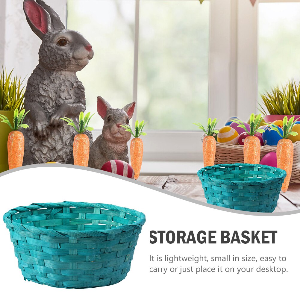 2pcs Storage Basket Durable Practical Easter Basket Fruits Basket Bamboo Baskets for Home Easter Festival