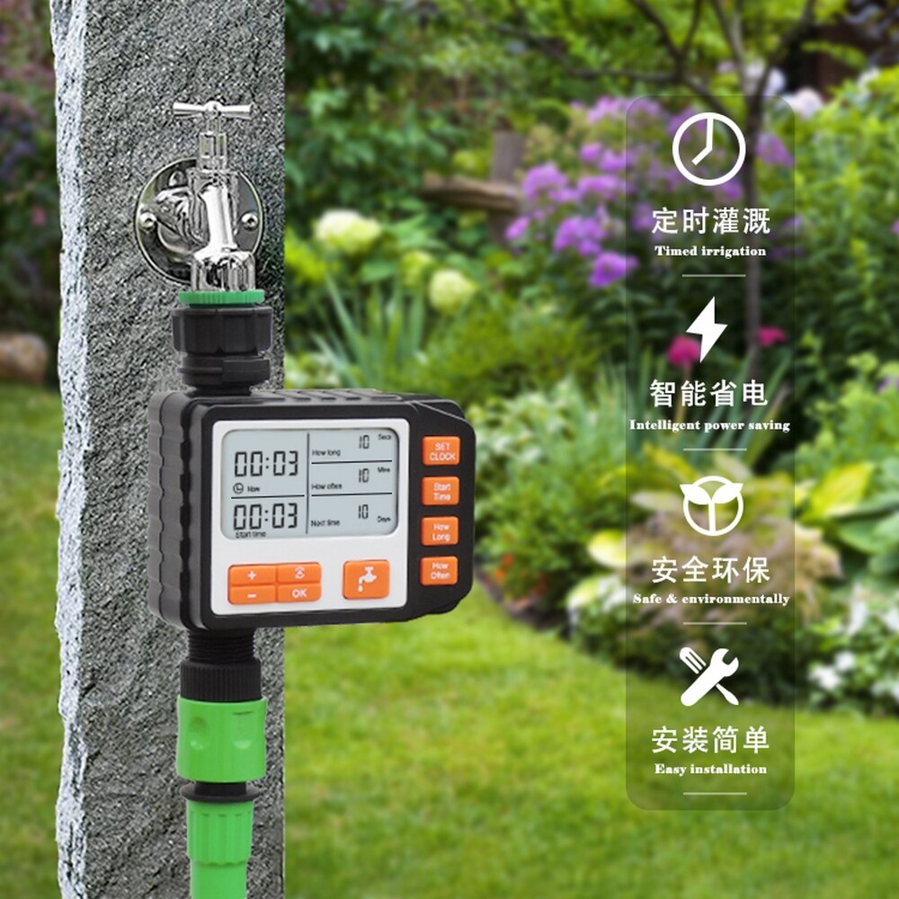Automatisk bevattning sprinklersystem bevattningskontroll programmerbar digital slang kran timer batteridrivna tillbehör