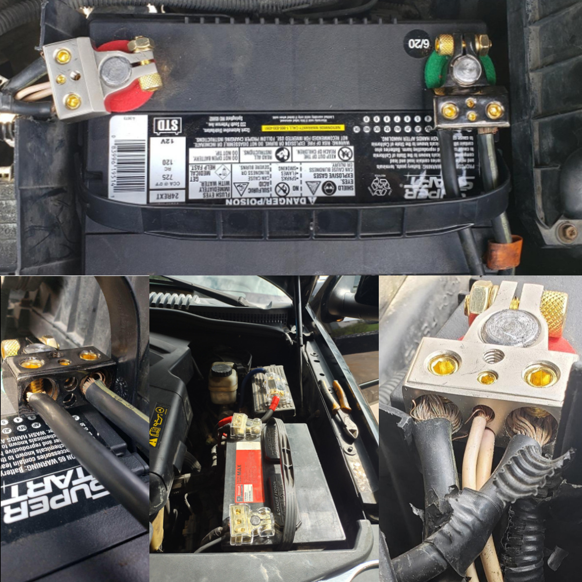 Battery Terminal Connectors 0/2/4/6/8/10 AWG Battery Terminals Car Marine Battery Terminal Connector with Shims Protector Cover