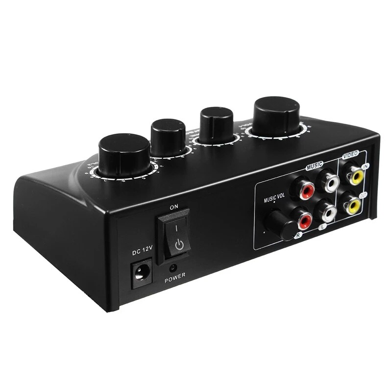 Karaoke Sound Mixer Mini Microphones Audio Mixer Amplifier Mixer Console Digital Sound Mixer Black