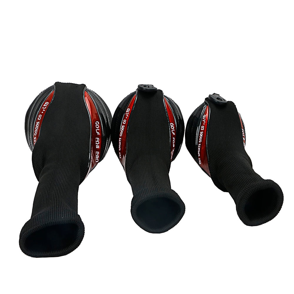 Golf Club Headcovers 1# Driver 3# 5# Wood # Hybrid Cover PU Leather with red Skull embroidery Head Covers