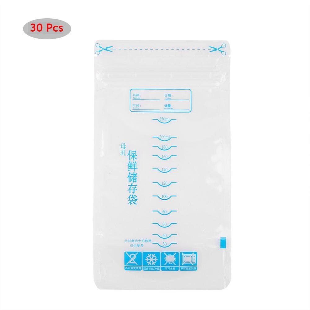 Baby bröstmjölk förvaringspåsar engångsmat förvaring 250ml/300ml bpa gratis mjölk frys matningspåsar almacenaje leche: 30 st 250ml