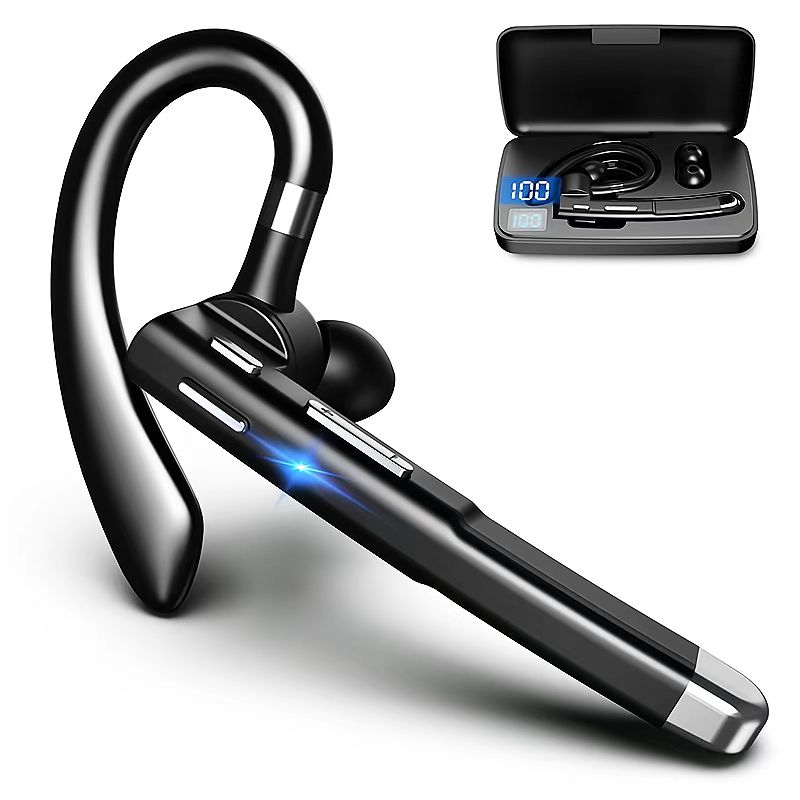 YYK520 Hanging Ear Wireless Bluetooth Headset 5.1 Hands-free ENC Call Noise Reduction Driving Single Ear Business Headphones: black