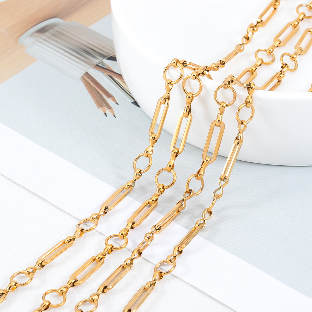 Cadena de acero inoxidable de 1 metro, marco de barra larga, cadena circular redonda para collar DIY, pulsera, accesorios para hacer joyas,