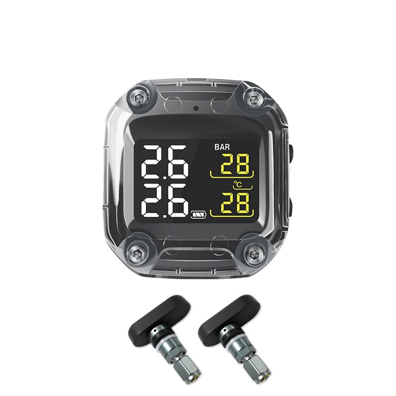 M3-C Drahtlose Motorrad TPMS Echt Reifen Druck Überwachung System Externe Universal- 2 Externe Interne Sensoren LCD Anzeige: interne
