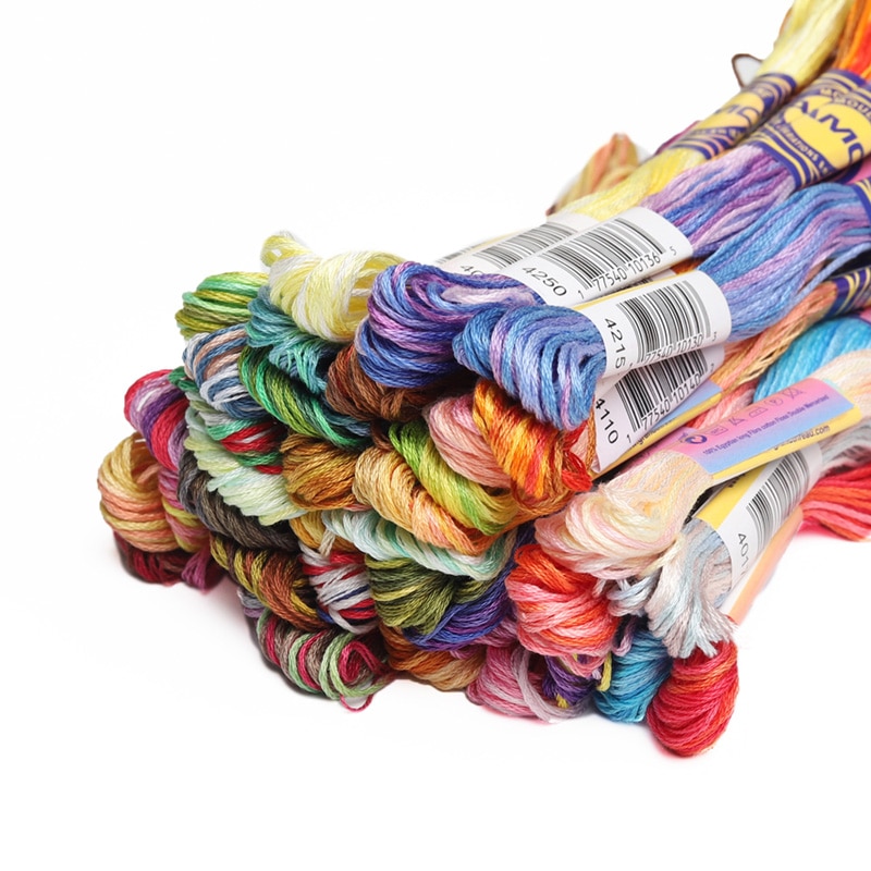 ¡Oferta! Hilo de bordar de algodón egipcio mercerizado, variados en diferentes colores, 8 metros por madeja, hilo de punto de cruz, 41 unidades