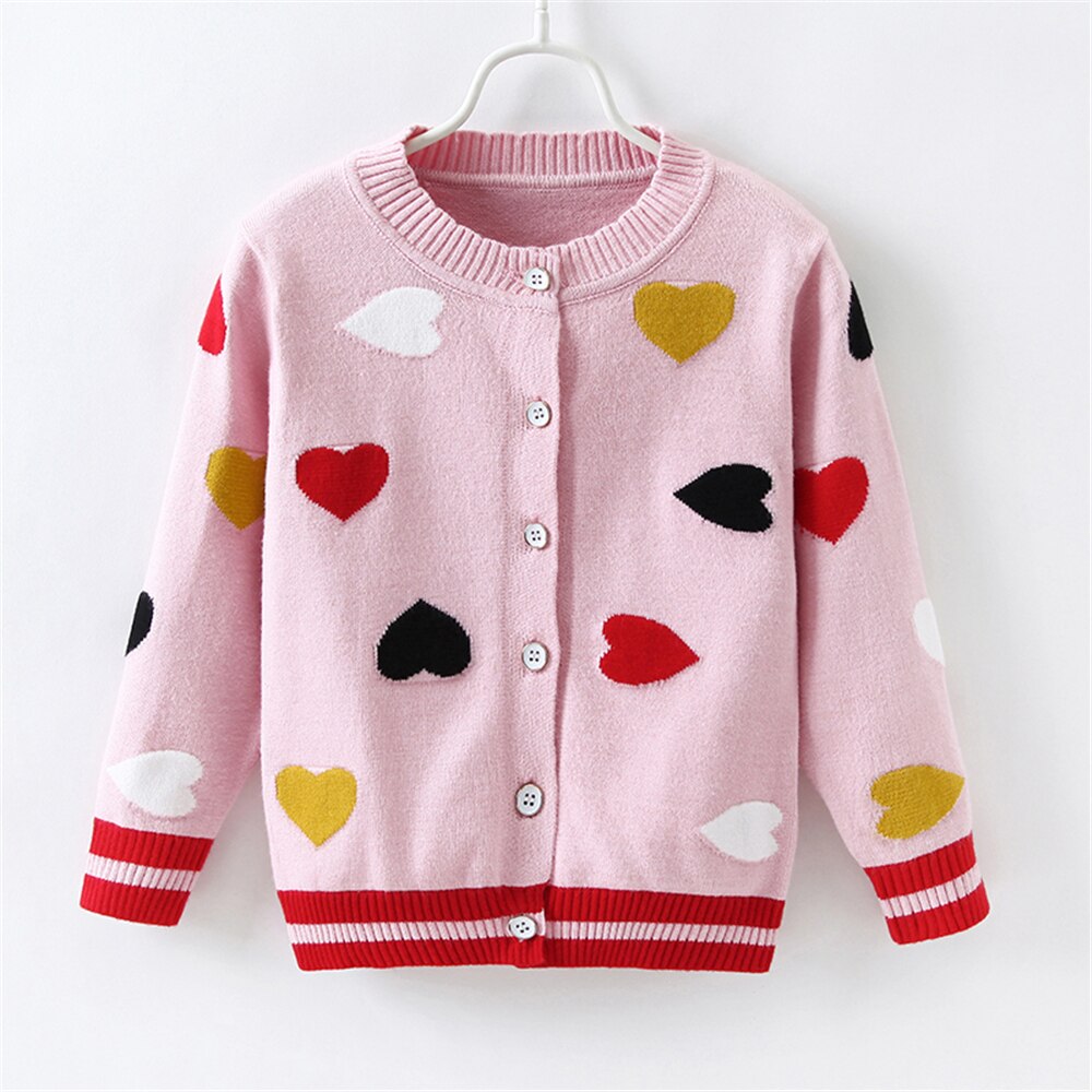 Focusnorm herfst winter meisjes trui jas hart print gebreid lange mouw enkelrijs casual outfits