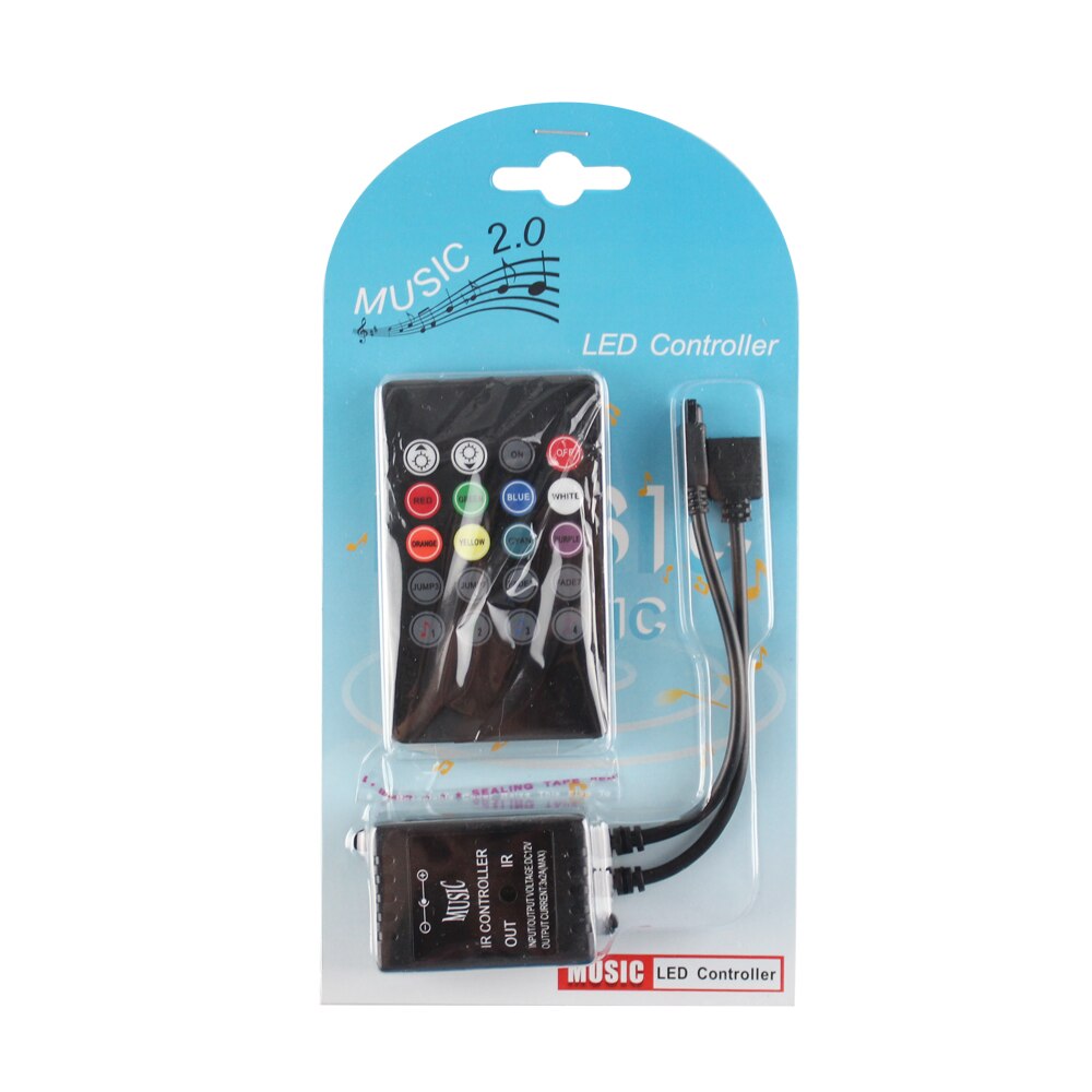 Ir 20key Rgb Muziek Controller DC12V-24V Gemeenschappelijke Anode Ir Remote Controllers Voor Led Strip Verlichting